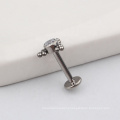 Titanium  New Design Zirconia Gem Stone Lip Labret Ring Body Piercing